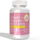 Hollywoodskin Peptan® Collagen Complex: for Ultimate Age-Defying Support. 1000mg Collagen Tipo 1 &amp; 3, 300mg HA, 100mg Vitamin C. 1500mg x 180 Tablets. (6 Meses de suministro).