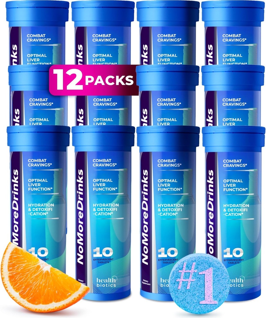 NoMoreDrinks Anti Alcohol Craving Suplemento  Liver Detox " Combat Cravings ¦ Energy Support Alcohol Replacement Drink ¦ Organic Milk Thistle Suplemento " Dandelion Root " 5HTP  durable (120) Energy Pills