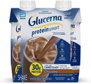 Glucerna Protein Smart Diabetes Care Shake, Chocolate, Diabetic Meal Replacement to Support Blood Sugar Management, 30g Protein, 150 Calories, Listo para beber, 11-fl-oz Bottle, 4 Pack