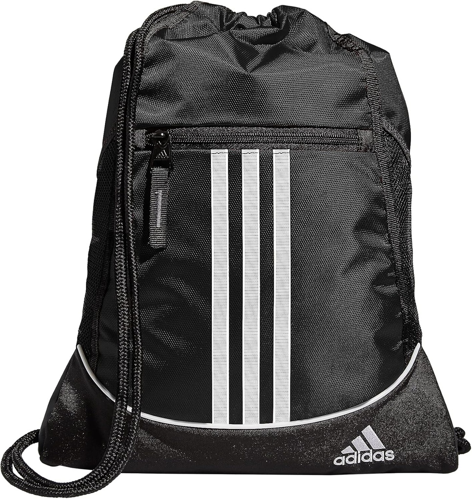 adidas Alliance Sackpack – Mochila Drawstring Bolsa pequeña para hombres y mujeres, negro, una talla