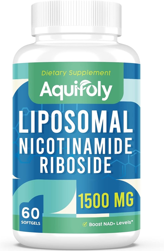 Liposomal Nicotinamide Riboside Suplemento 2000 mg con TMG y Pterostilbeno para la absorción máxima, superior a NAD, Boosting NAD+, Cellular Energy, y Age Defense, 60 Softgels