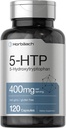 Horbäach 5HTP 400mg Capsules Silencio 120 Cuenta ← Extra Strength Suplemento Silencio Non-GMO, Gluten Free TEN 5 Hydroxytryptophan