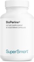 SuperSmart Bioperine 30mg por día (95% Piperina) - Black Pepper Extract Supplement - Absorption Enhancer - Digestive Enzymes Support ← Non-GMO & Gluten Free - 90 Vegetarian Capsules