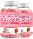 Collagen Gummies gratis de azúcar para mujeres, Collagen Protein Tipo I,II,III,V,X con Biotina Vitamina C D B12, Hidrolyzed Collagen Peptides Gummies for Immune Digestion Skin Hair Nails Energy Bone