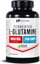 HealthFare L Glutamine 1000mg tención 240 cápsulas veganos ← Extra Strength Amino Acid Suplemento Silenciosos Digestive Balance, Nutrient Absorption &amp; Muscle Recovery ← Non-GMO, Gluten-Free TEN Made in USA