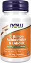 AHORA Suplementos de alimentos, 8 Billones de Acidophilus &amp; Bifidus, Dairy, Soy y Gluten Gratis, Estrado Verificado, 60 cápsulas de Veg