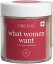 cosmix Hormonal Health, PCOS & PMS, Natural, Planta-Based Superfood Blend with Shatavari, Beetroot & Nettle Leaf Anterior 60 Servings, No s/Added Sugar, Vegan 60 Grams (Pack of 1) Dark Pink