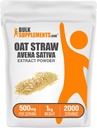 BulkSupplements.com Extract Powder de avena - Avena Sativa, Oat Straw Supplements - Herbal Supplement, Gluten Free, 500mg por Serving, 1kg (2.2 lbs) (Pack of 1)