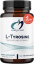 Diseños para la salud L-Tyrosine 1200mg - Tyrosine + 100mg Vitamin C Suplemento - Dopamine Precursor Amino Acid, Non-GMO (120 cápsulas)