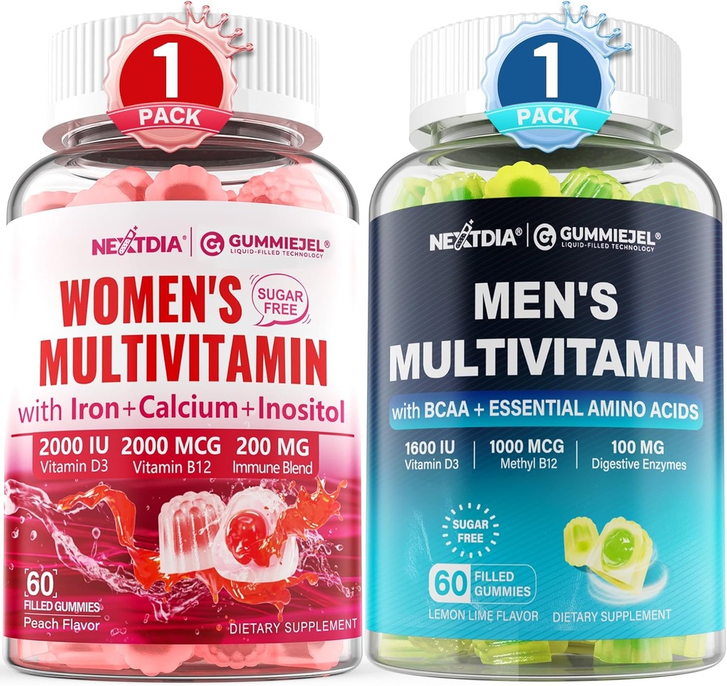 Mens Multivitamin Gummies 60 Cuenta + Mujeres Multivitamina Gummies 60 Cuenta