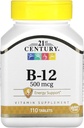 21st Century Vitamina B-12, 500 mcg, 110 Tablets