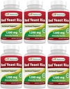Mejores Naturales Red Yeast Rice 1200 Mg Tablet for Healthy Cholesterol Level, 60 Cuenta (Pack of 6)