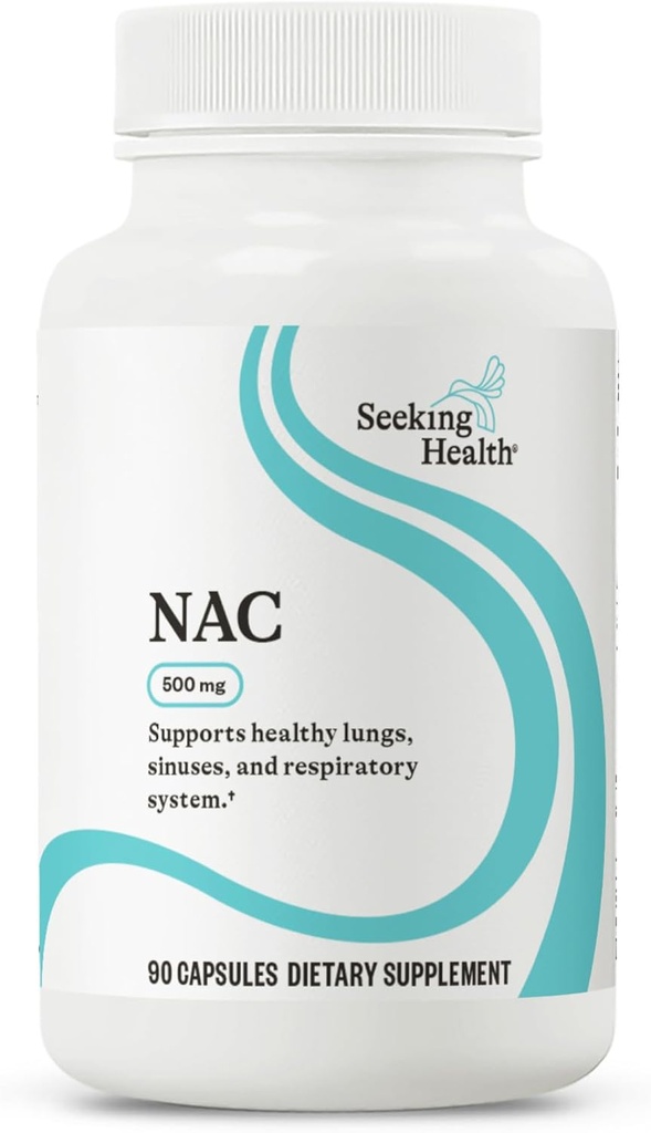 NAC ⋅ 500 mg N-Acetyl-L-Cysteine ← Acción de desintoxicación poderosa Anterior 90 Capsules fáciles de cambiar Silenciosos Libres de alérgenos comunes