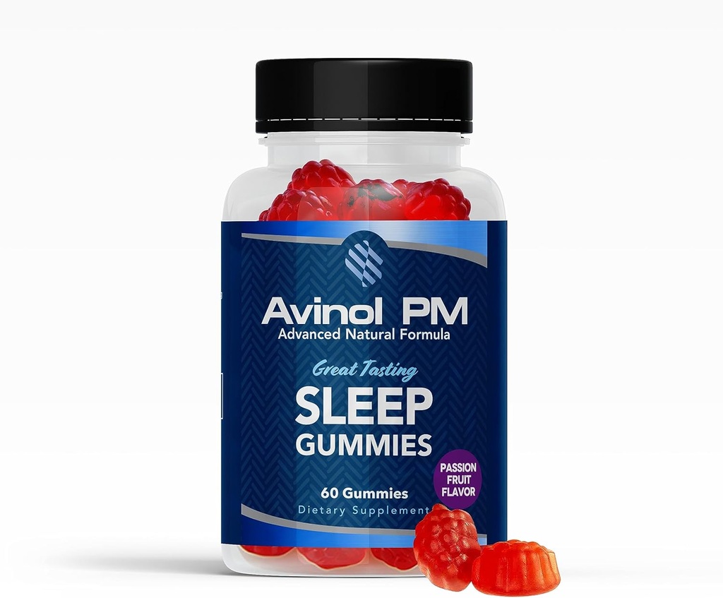 Gummies del sueño - Fórmula natural avanzada con L Theanine, Pasionflower, Chamomile y Lemon Balm - Hecho en los EE.UU., sabor a fruta de la pasión, 60ct