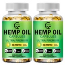 (2-Pack) Alto Potency Hemp Oil Capsules - 180 Veggie Softgels - 60.000 maximum Strength, Immune System Support, Focus Calm, Relax, Mood, Pure Extract, Organic, Vegan, Non-GMO