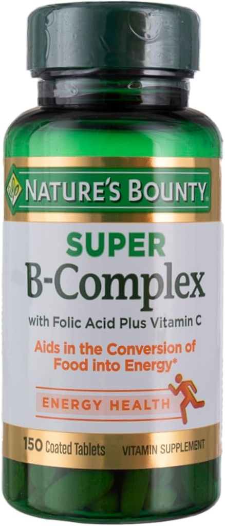 Complejo Bounty Super B de la naturaleza con ácido fólico vitamina C, Immune & Energy Support, 150 Tablets - Pack of 2