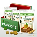 Tad Bit's Fenugrain Munch | Premium Indian Handmade Salty Vegan Snacks Crackers | Plant Based Vegan Healthy Snacks for Adults and Kids | Dairy Free, Sugar Free Snacks | Low Calorie Whole Wheat Digestive Biscuits (3 Pack, 600, Gram)