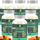 BIO VITALICA Mushroom Gummies – 10 Mushroom Complex with Lion’s Mane, Reishi, Chaga, Cordyceps &amp; More – Fruity Vegan Gummies – Non-GMO, Gluten-Free, Plant-Based – 6 Packs
