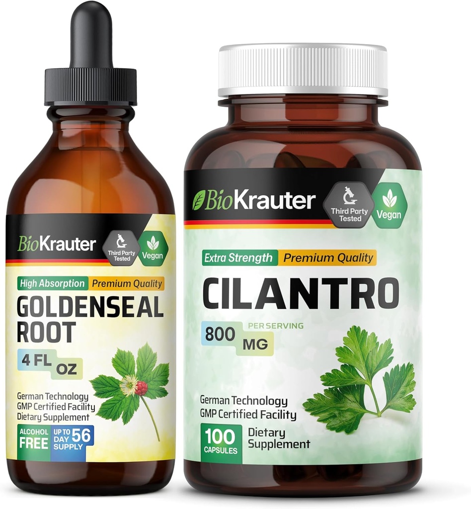 BIO KRAUTER Goldenseal Tincture 4 Fl. Oz. " Cilantro 100 cápsulas
