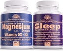 Natural Sleep Aid Magnesium Complex Bundle - Premium Sleep Support Suplemento y Magnesium Supplement - One Month Supply, Made in The USA
