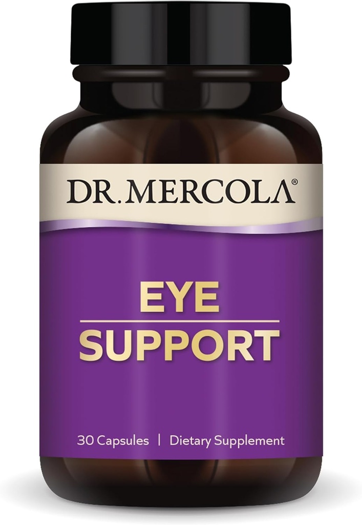 Dr. Mercola Eye Support - Supports Eye & Vision Health - with Lutein, Zeaxanthin, Organic Astaxanthin " Black Currant - Non-GMO, Gluten-Free &amp; Soy Free - 30 Capsules (30 Servings)
