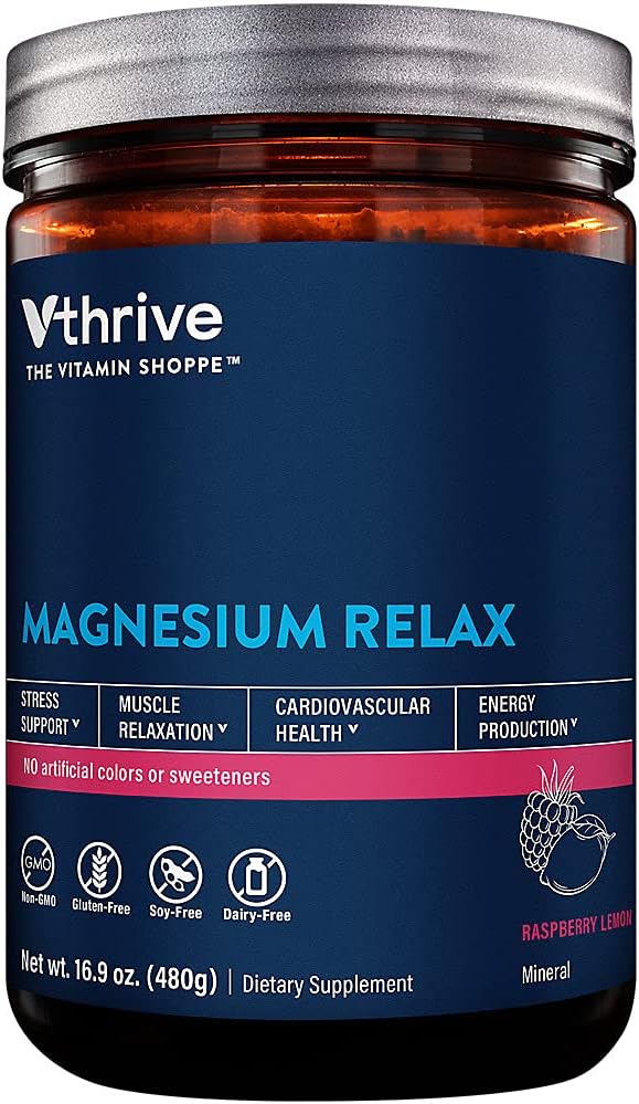 Magnesium Relax Powder - Soportes Stress & Muscle Relaxation - Raspberry Lemon (16.9 oz. / 100 Servings)