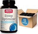 Jarrow Formulas Sleep Optimizer - 60 Veggie Capsules - Promueve el Ciclo de sueño saludable &amp; Relax - Incluye PharmaGABA, Hops Flower, Valerian, Melatonin &amp; L-triptófano 30 Servings, Pack of 12