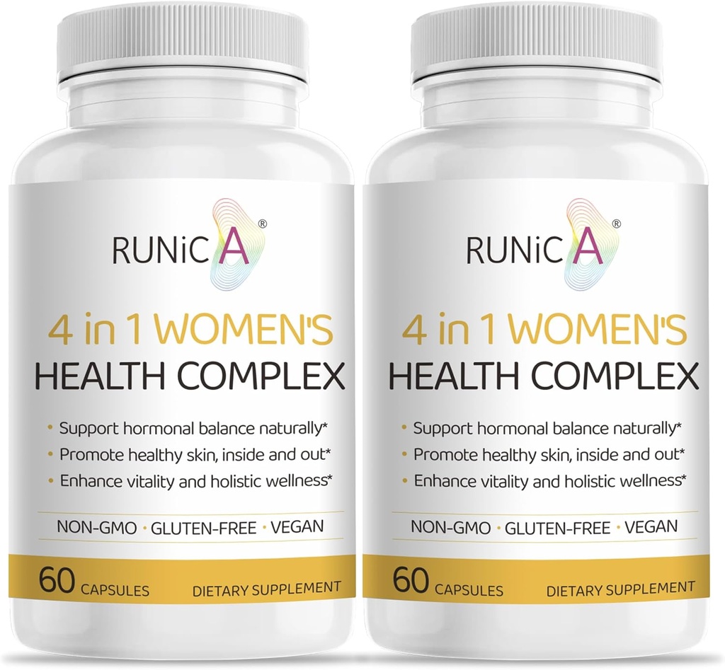 Suplemento de equilibrio hormonal para mujeres 4 en 1 Silencio Rosehip, Pueraria " Evening Primrose with Soy Isoflavones ¦ Menstrual Cycle, Menopause, Energy Level " Healthy Skin Support 120 Vegan Capsules