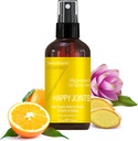 Seven Minerals, Magnesium Happy Joints Spray - Powerful USA Made Magnesium Oil Blend with Essential Oils (Turmeric, Ginger y Orange) - Free Ebook Included (4 fl oz)