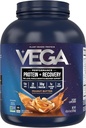 Vega Sport Vegan Protein Powder + Recuperación - 30g Proteína basada en plantas por Serving, Mantequilla de maní, 45 Servimientos, 5g BCAAs, Probióticos, NSF certificado, para Shakes &amp; Smoothies, 4.2lbs (Paquete May Vary)