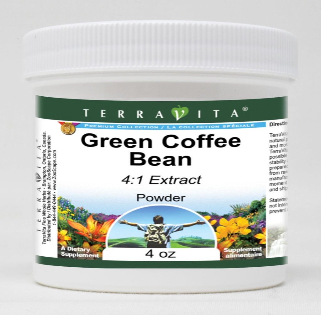 Grano de café verde 4:1 Extracto Polvo (4 oz, ZIN: 521709)
