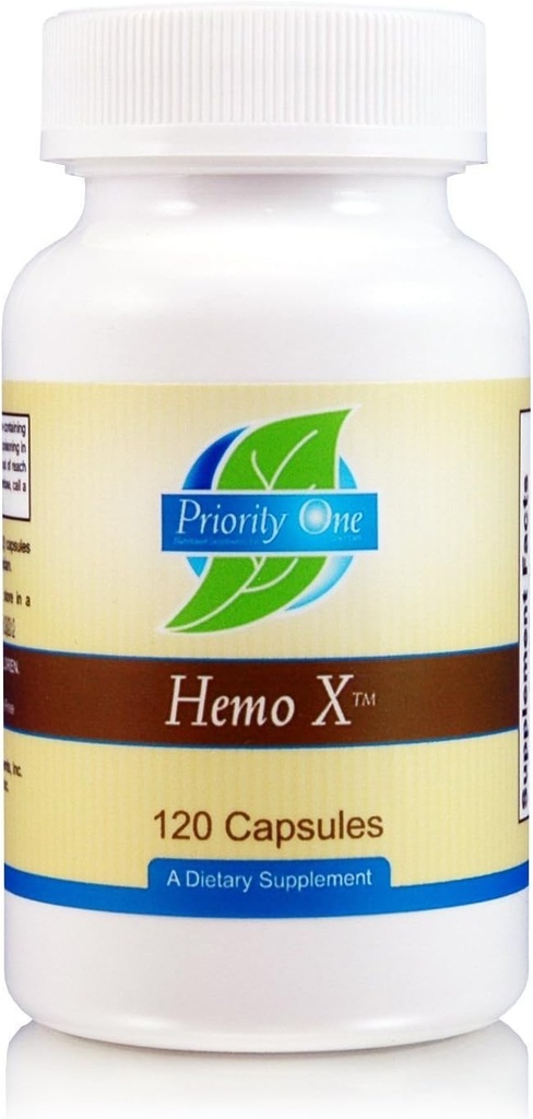 Prioridad Una vitaminas Hemo-X 120 cápsulas - Anime la producción normal de células rojas de sangre y asimilación de hierro.*
