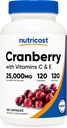 Nutricost Extracto de arándanos (25.000 mg) (120 cápsulas) con vitamina C &amp; vitamina E