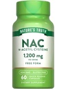 La verdad de la naturaleza NAC Suplemento Silencio 1200mg Silencio 60 Capsules Silencio N Acetyl Cysteine ← Forma libre Amino Acid Silencio No GMO y Gluten Suplemento gratuito