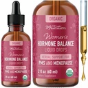 Hormone Balance Liquid Drops | with Black Cohosh, Stinging Nettle, Red Raspberry Leaf, Chasteberry & More | Menopause, Hot Flash, & PMS Relief Menstrual Herbal Support Tincture | Vegan Formula | 2oz