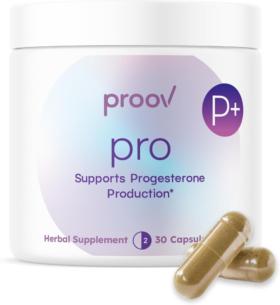 Proov - Pro - Promueve Progesterone Production - Hormone Balance for Women - Fertility & Menopause Support - Vitex, Ashwagandha, Maca - Herbal Supplement – 30 Capsules - 2 Month Supply