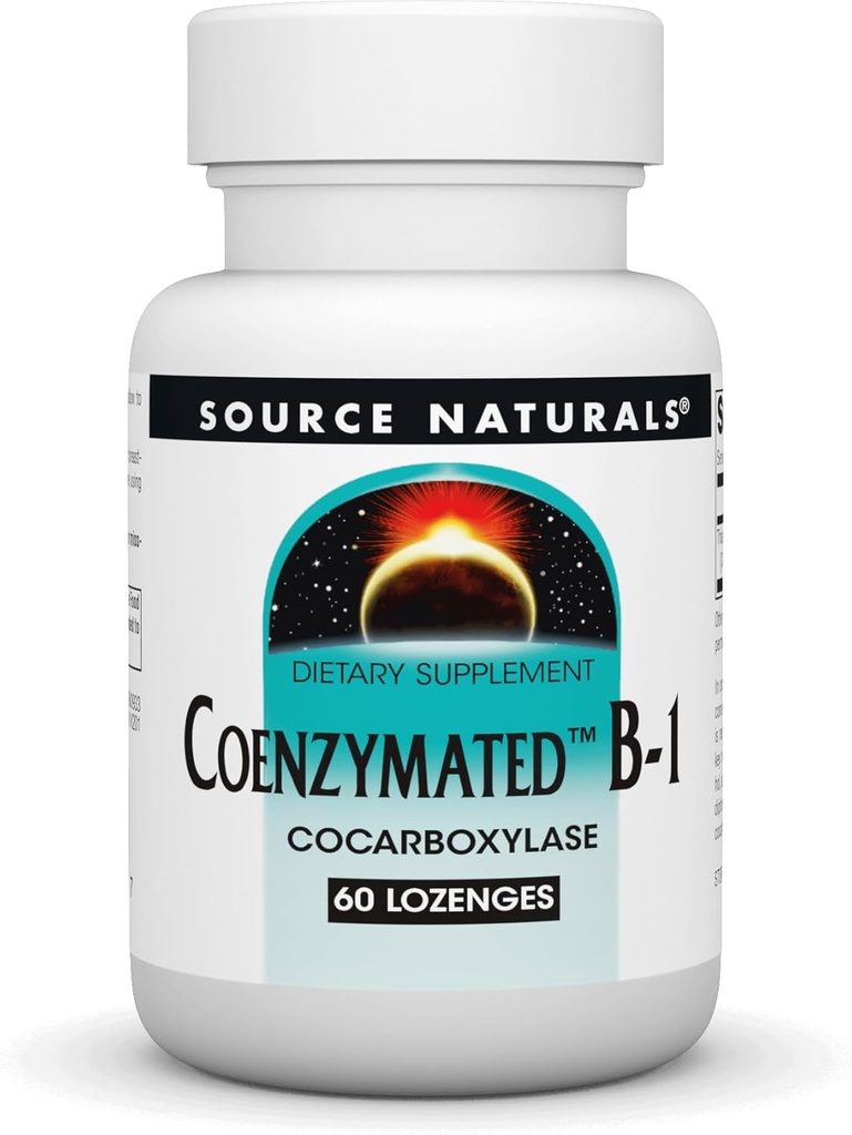 Fuente Naturales Coenzimated B-1 25mg Fast Acting Thiamin Cocarboxylase Quick-Dissolve - 60 Lozenges