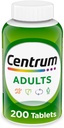Suplemento Multivitamina/Multimineral de Adulto Centrum con Antioxidantes, Zinc, Vitamina D3 y B Vitaminas, Gluten Free, Ingredientes no transgénicos - 200 Condes