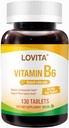 Lovita Vitamina B6 (hidrocloruro de pyridoxina) 80mg, liberación de tiempo, 8 horas sostenidas, soporte Cardiovascular & Nerve Health, 130 Vegan Tablet