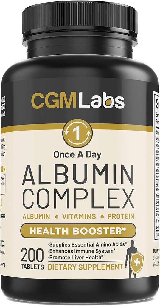 Una vez Complejo de aluminio de día - Albúmina blanca de huevo, Proteína Whey, jalea real, ácidos esenciales - 200Tablets