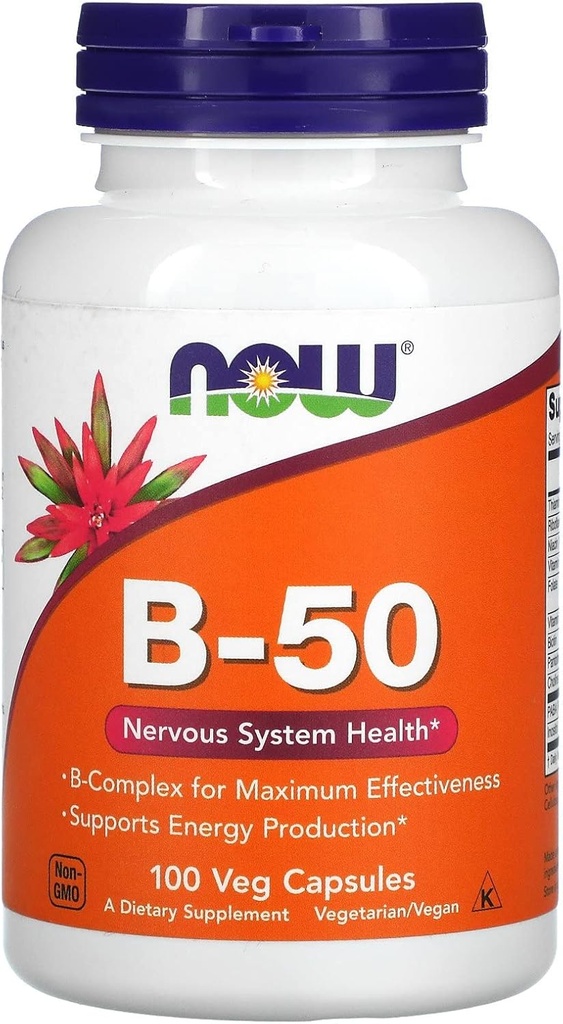 AHORA Vitamina B-50 mg,100 cápsulas de verduras