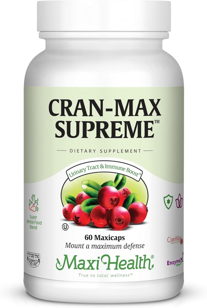 Maxi-Health CranMax suplemento de arándano Supremo cápsulas - Urinary Tract and Immune Support - 60 cuenta - 1 mes de suministro