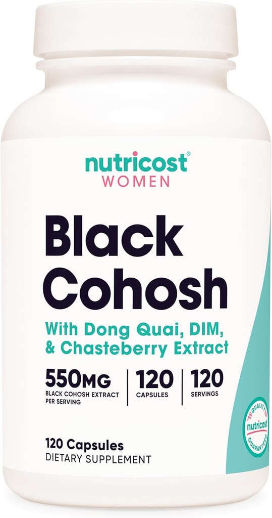 Nutricost Black Cohosh for Women 660mg, 120 Capsules - con Don Quai, DIM y Chaste Berry, Veggie Caps, Non-GMO, Gluten Free