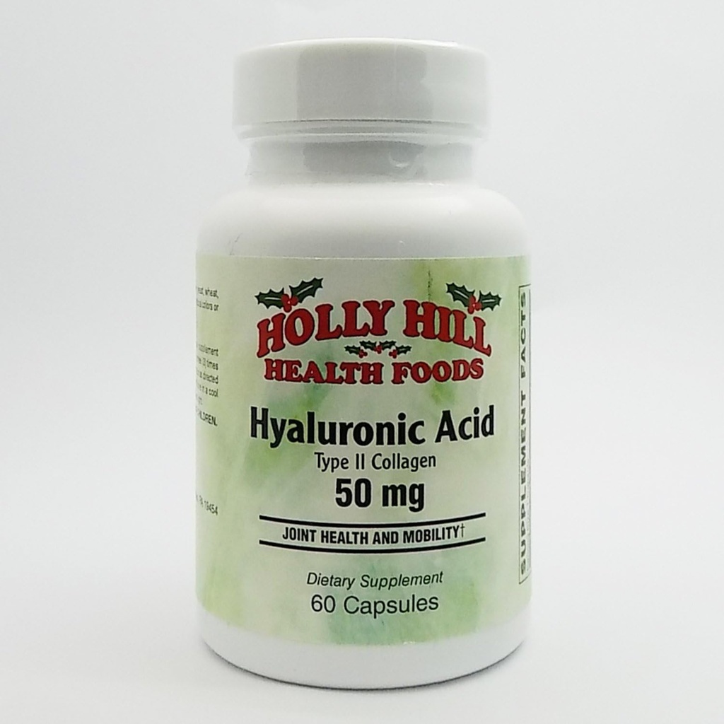 Holly Hill Health Foods, Hyaluronic Acid (Type II Collagen) 50 MG, 60 cápsulas
