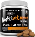 Finest For Pets Multivitamin Dog Supplement – 10 in 1 with Omega Fish Oil " Glucosamine for Improved Joint " Skin Support, Gut, Digestion " Immune Everyday Health (120 Chewable Treats)