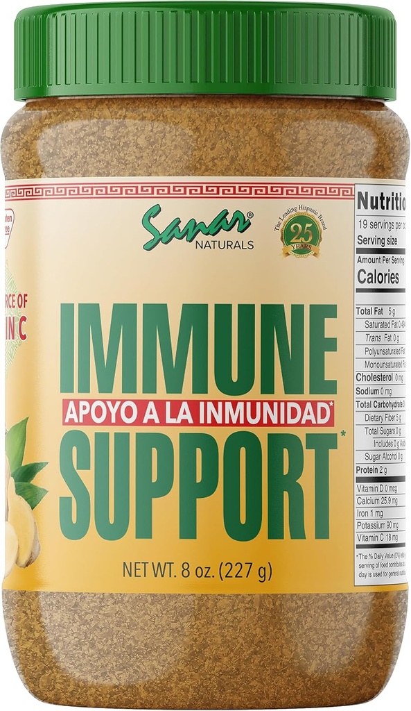 Sanar Naturals Immune Support Flaxseed, 8 oz - Vitamina C, Fibra y Omega 3 Suplemento Digestivo - Energy Booster, Diet Management - Non-GMO, Gluten Free