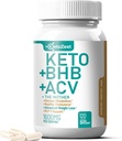 Keto ACV BHB capsules 1600mg para la pérdida de peso avanzada &amp; Belly Fat Burn - Vinagre de sidra de manzana orgánica con el suplemento de la madre Ketones Vegan - con vitamina D3 Zinc cromo para hombres mujeres
