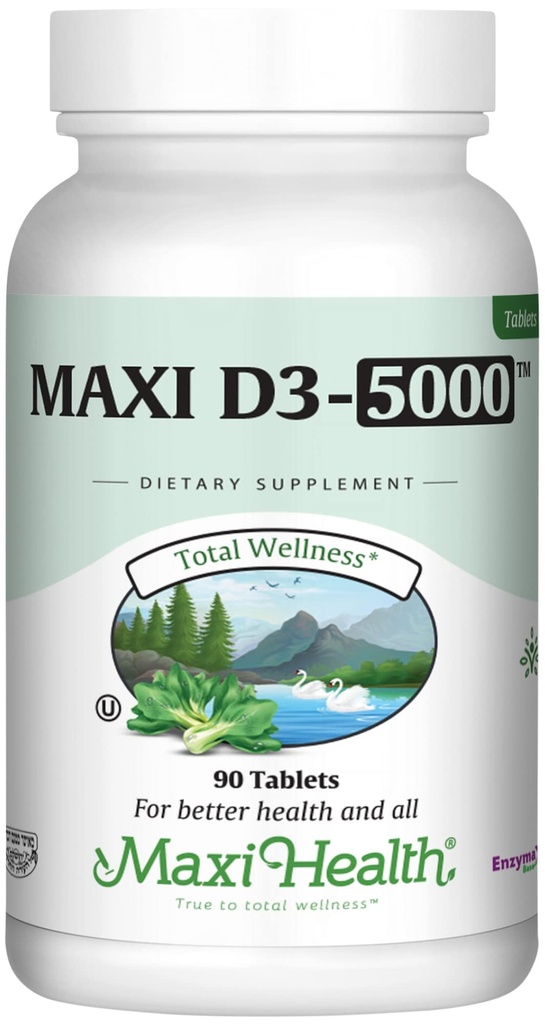 Vitamin D3 5000 IU (125 mcg) - High Dose Vitamin D 5000 IU for Healthy Bones, Teeth, Immune Support - Kosher Non GMO - High Potency Vit D3 - Pure Vitamin D Supplements for Women and Men - 90 Tablets