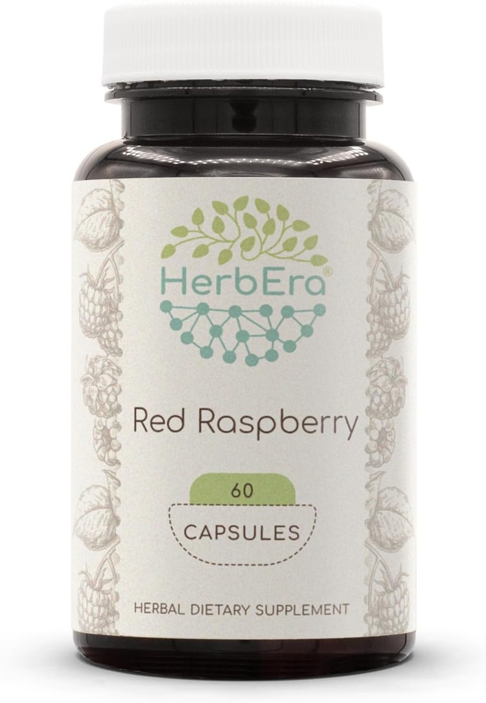 HerbEra Red Raspberry 60 cápsulas, 500 mg, Red Raspberry (Rubus idaeus) Leaf seco (60 cápsulas)