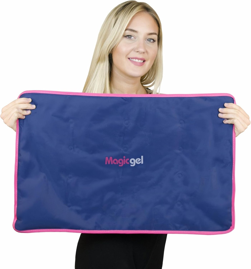 Extra Large & Reusable Ice Pack (15 x 23,5 pulgadas, XL) para Maximum Back and Full Body Pain Relief from Injuries, Swelling, Bruises, Sprains ¦ Ice Blanket for Sleeping & Physical Therapy ← Por Magic Gel